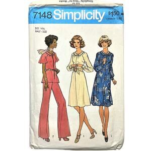 Simplicity 7148 Sewing Pattern Dress or Top & Wide Leg Pants Size 14 1/2 Uncut